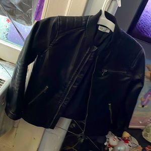 Mint Condition Used Boys Faux Leather Jacket🧥H&M Black Motorcycle Style